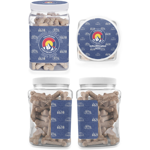 Colorado Airstream Club Pet Treat Jar - Multiple Angles