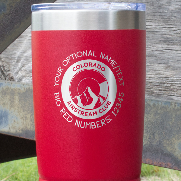 Colorado Airstream Club Red Polar Camel Tumbler - 20oz - Close Up