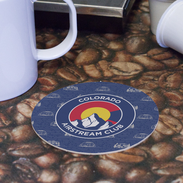 Colorado Airstream Club Round Paper Coaster - Front