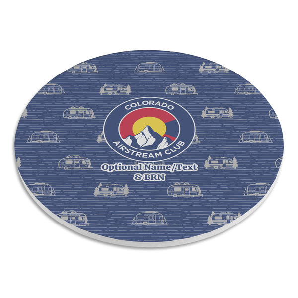 Colorado Airstream Club Round Stone Trivet - Angle View
