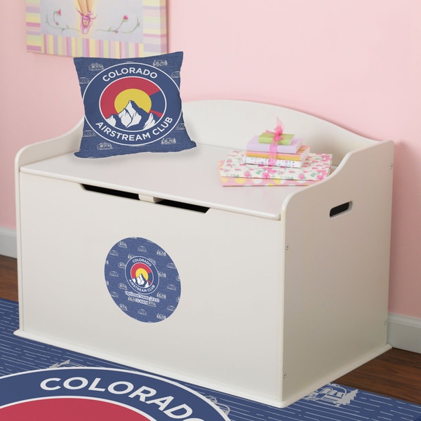 Colorado Airstream Club Round Wall Decal on Toy Chest