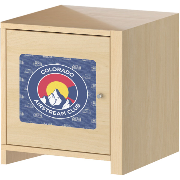 Colorado Airstream Club Square Wall Decal on Wooden Cabinet
