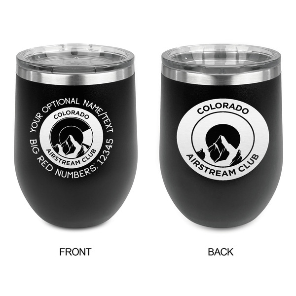Colorado Airstream Club Stainless Wine Tumblers - Black - Double Sided - Approval