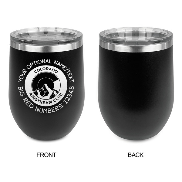 Colorado Airstream Club Stainless Wine Tumblers - Black - Single Sided - Approval