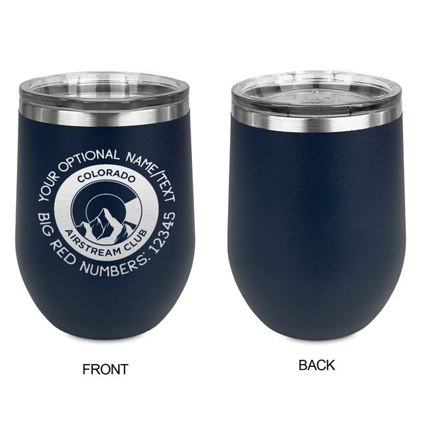 Colorado Airstream Club Stainless Wine Tumblers - Navy - Single Sided - Approval