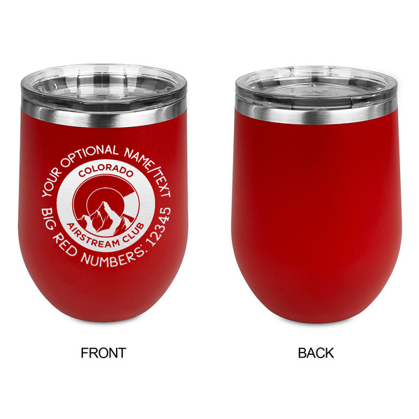 Colorado Airstream Club Stainless Wine Tumblers - Red - Single Sided - Approval