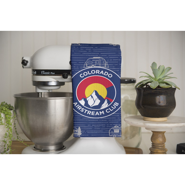 Colorado Airstream Club Waffle Weave Towel - Full Color Print - Lifestyle Image