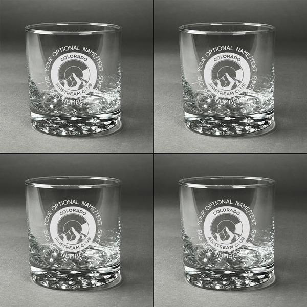 Colorado Airstream Club Whiskey Glasses - Set of 4 - Front