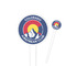 Colorado Airstream Club 4" Round Plastic Food Picks - White - Double-Sided