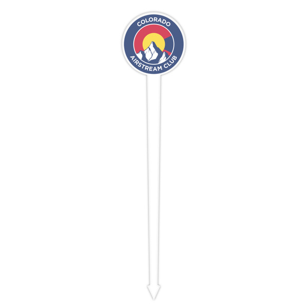 Colorado Airstream Club White Plastic 4" Food Pick - Round - Single Pick