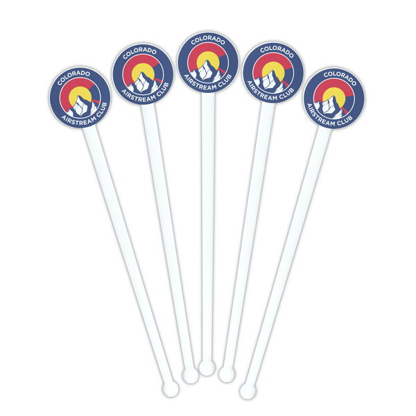Colorado Airstream Club White Plastic 7" Stir Stick - Round - Fan View
