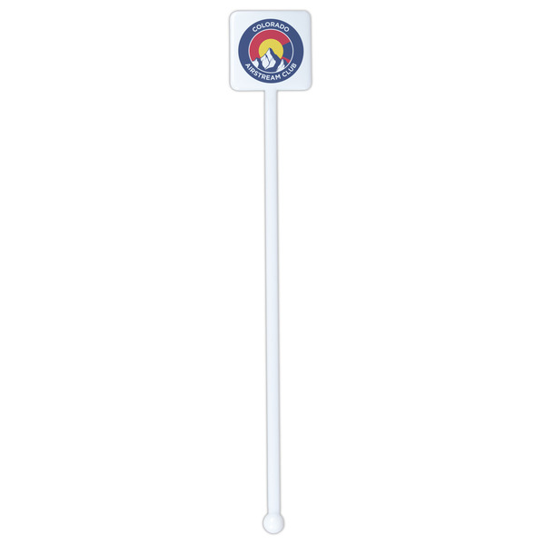 Colorado Airstream Club White Plastic Stir Stick - Square - Single Stick