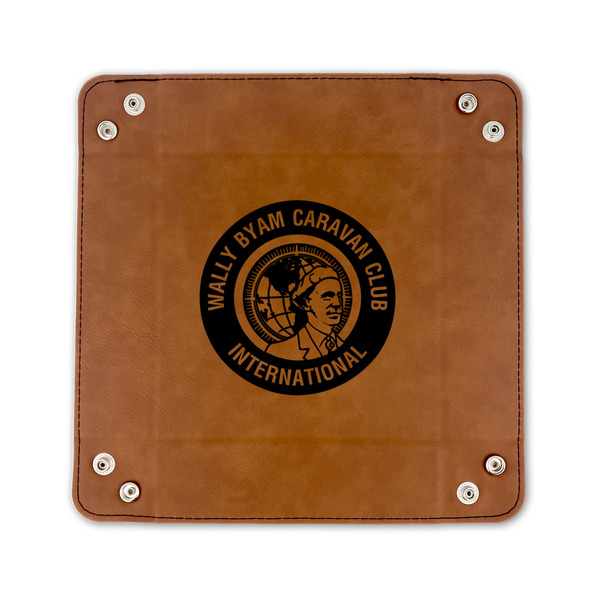 WBCCI Heritage logo 6" x 6" Leatherette Snap Up Tray - FLAT FRONT