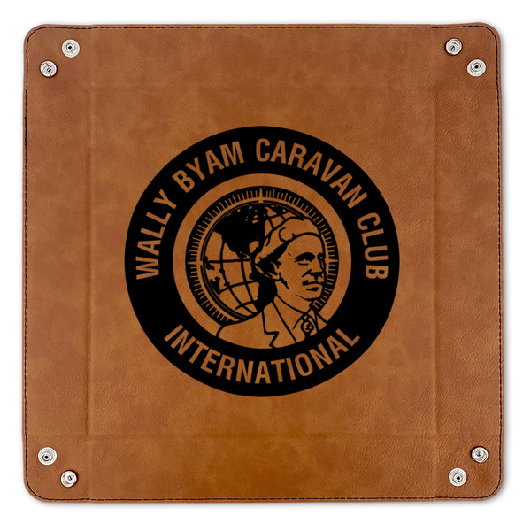WBCCI Heritage logo 9" x 9" Leatherette Snap Up Tray - APPROVAL (FLAT)