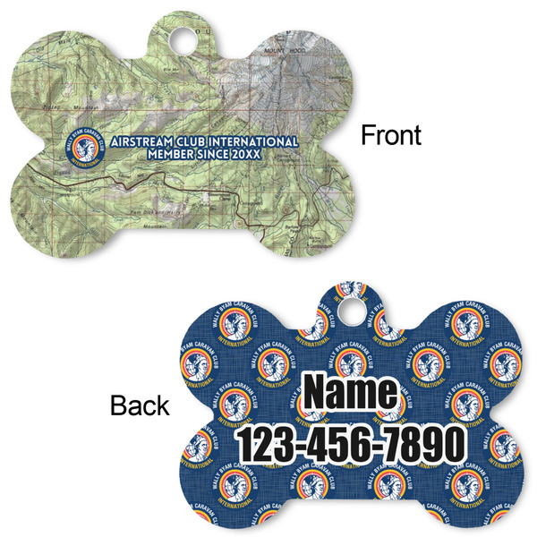 WBCCI Heritage logo Bone Shaped Dog ID Tag - Large - Front & Back View