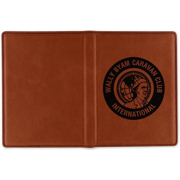 WBCCI Heritage logo Cognac Leather Passport Holder Outside Single Sided - Apvl