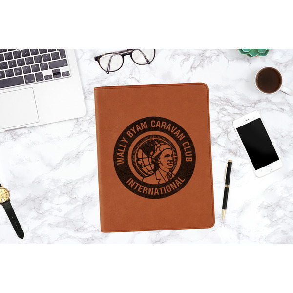 WBCCI Heritage logo Cognac Leatherette Portfolios - In Context