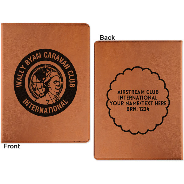 WBCCI Heritage logo Cognac Leatherette Portfolios with Notepad - Large - Double Sided - Apvl