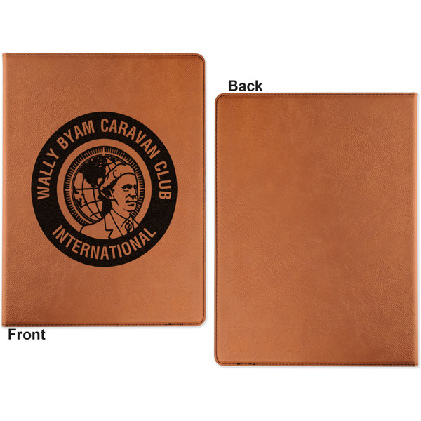 WBCCI Heritage logo Cognac Leatherette Portfolios with Notepad - Large - Single Sided - Apvl
