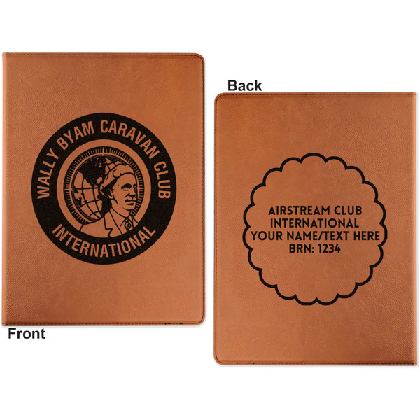 WBCCI Heritage logo Cognac Leatherette Portfolios with Notepad - Small - Double Sided- Apvl