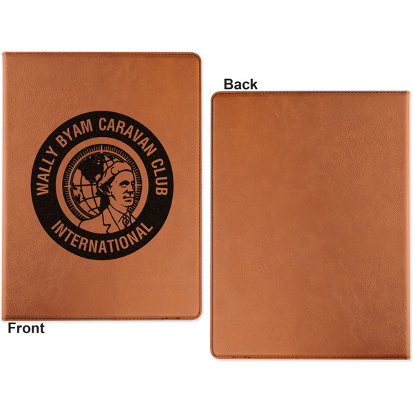 WBCCI Heritage logo Cognac Leatherette Portfolios with Notepad - Small - Single Sided- Apvl