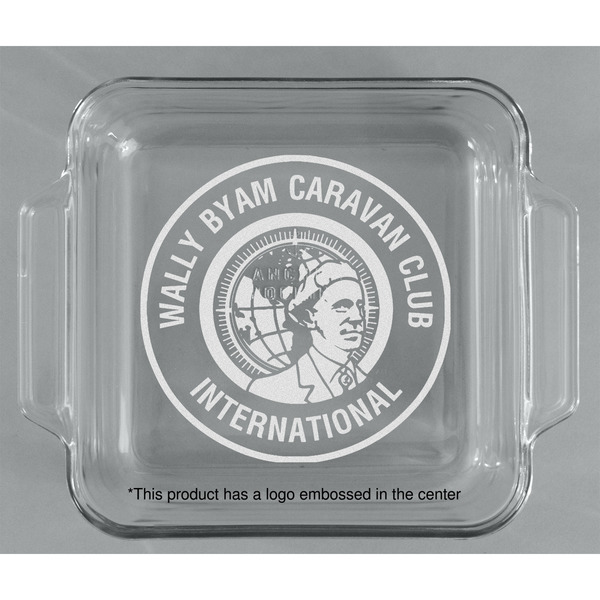WBCCI Heritage logo Glass Cake Dish - 8"x8" - Approval