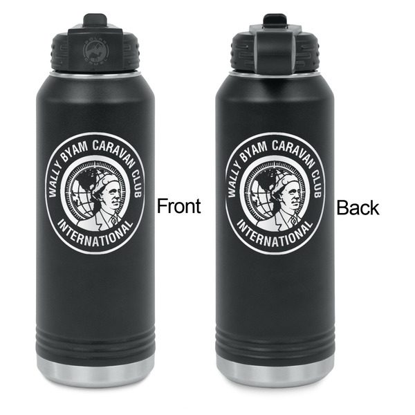 WBCCI Heritage logo Laser Engraved Water Bottles - Front & Back Engraving - Front & Back View