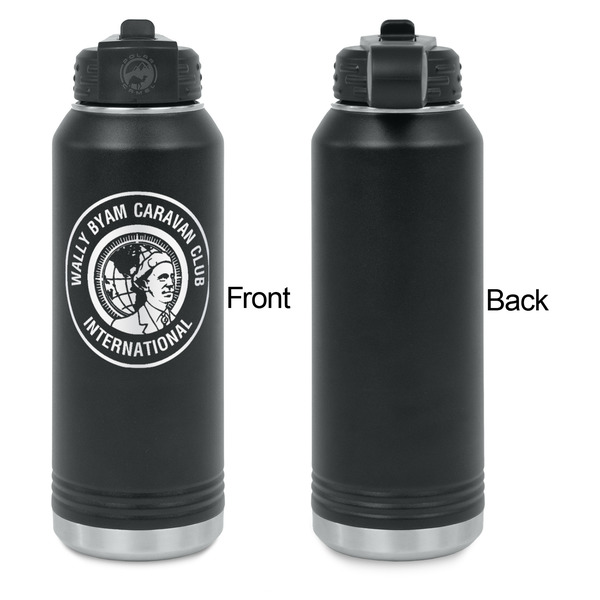 WBCCI Heritage logo Laser Engraved Water Bottles - Front Engraving - Front & Back View