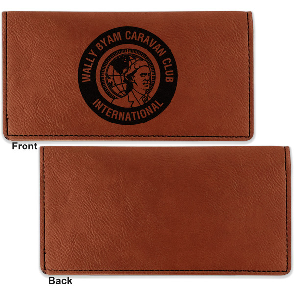 WBCCI Heritage logo Leather Checkbook Holder Front and Back Single Sided - Apvl