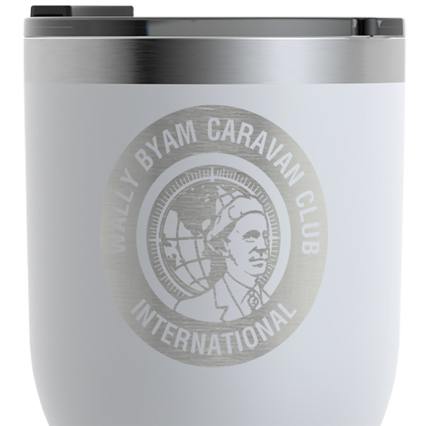 WBCCI Heritage logo RTIC Tumbler - White - Close Up