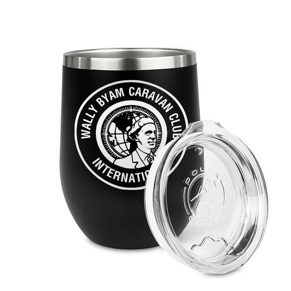 WBCCI Heritage logo Stainless Wine Tumblers - Black - Double Sided - Alt View