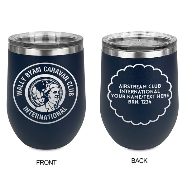 WBCCI Heritage logo Stainless Wine Tumblers - Navy - Double Sided - Approval