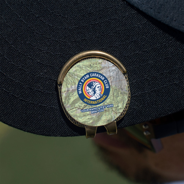 WBCCI logo Golf Ball Marker Hat Clip - Gold - On Hat