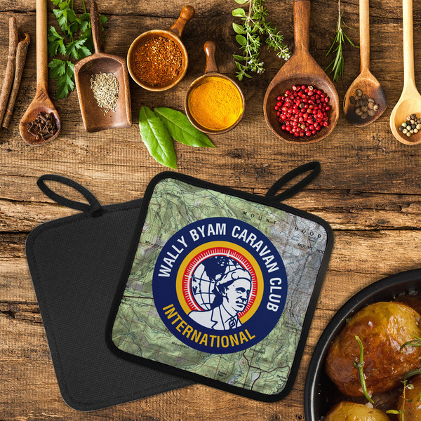 WBCCI logo Neoprene Pot Holder - Set of 2  LIFESTYLE (Flatlay)