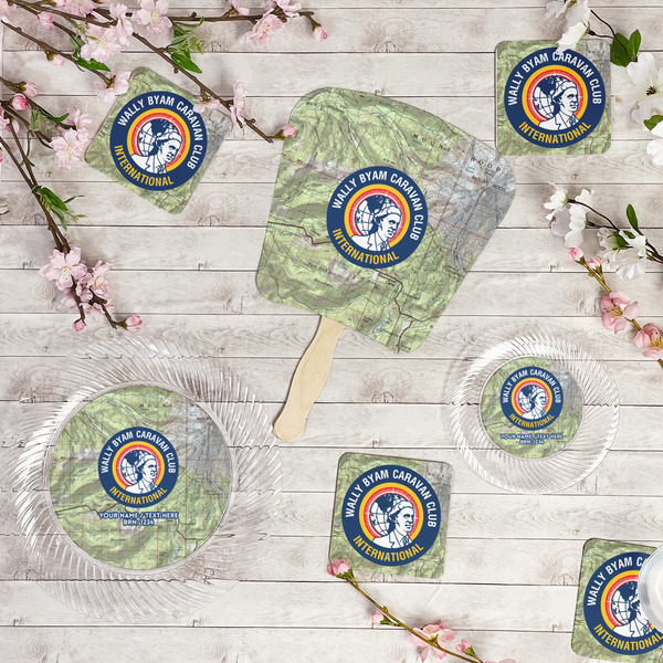 WBCCI logo Party Supplies Combination Image - All items - Plates, Coasters, Fans