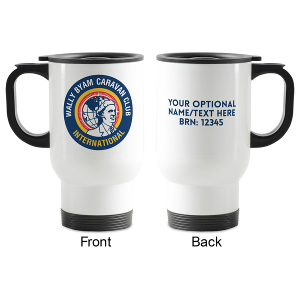 WBCCI logo Stainless Steel Travel Mug with Handle - Front & Back