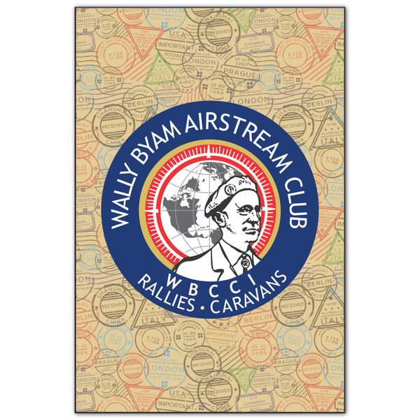 Custom Wally Byam Airstream Club logo Wood Print - 20" x 30"