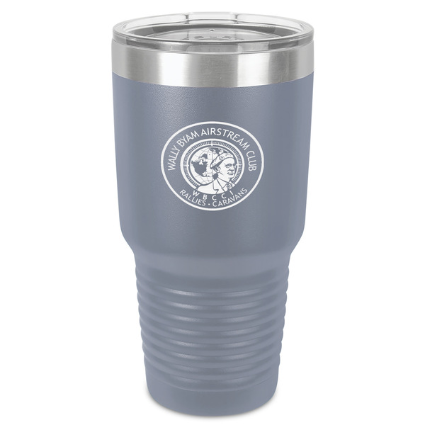 Custom Wally Byam Airstream Club logo 30 oz Stainless Steel Tumbler - Grey - Single-Sided