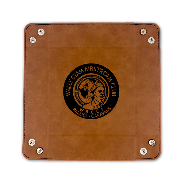 Wally Byam Airstream Club logo 6" x 6" Leatherette Snap Up Tray - FLAT FRONT