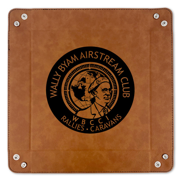 Wally Byam Airstream Club logo 9" x 9" Leatherette Snap Up Tray - APPROVAL (FLAT)