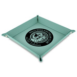 Wally Byam Airstream Club logo Faux Leather Dice Tray - 9" x 9"  - Teal