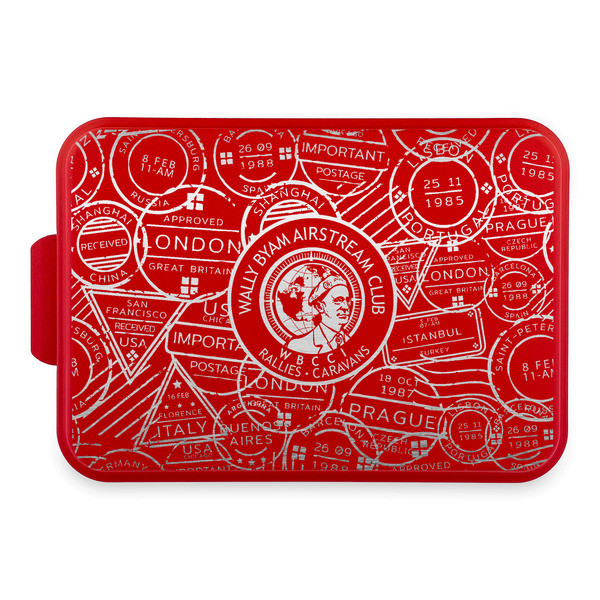 Custom Wally Byam Airstream Club logo Aluminum Baking Pan with Red Lid