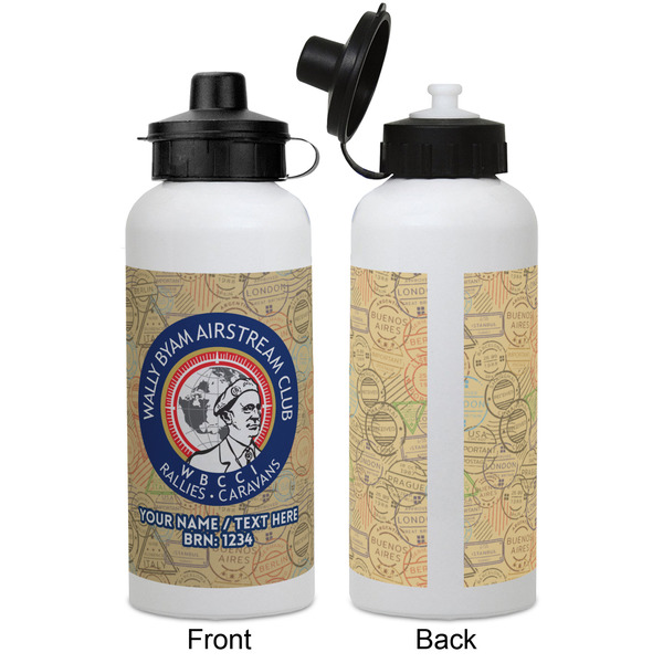 Wally Byam Airstream Club logo Aluminum Water Bottle - White APPROVAL