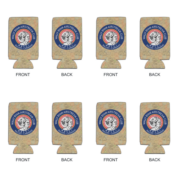 Wally Byam Airstream Club logo Can Cooler - 16oz - Set of 4 - Front & Back