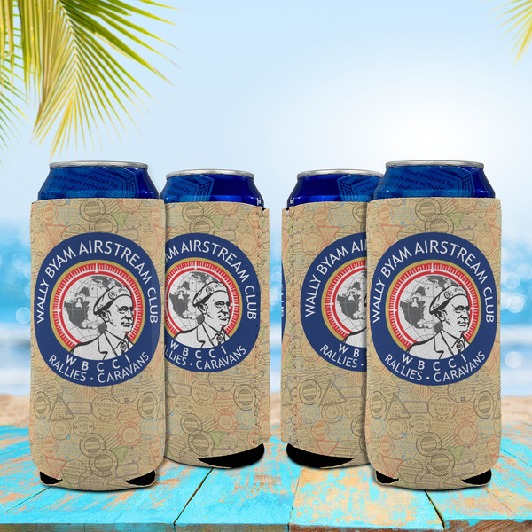 Wally Byam Airstream Club logo Can Cooler - 16oz - Set of 4 - In Context