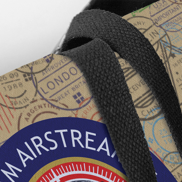 Wally Byam Airstream Club logo Closeup of Tote w/Black Handles