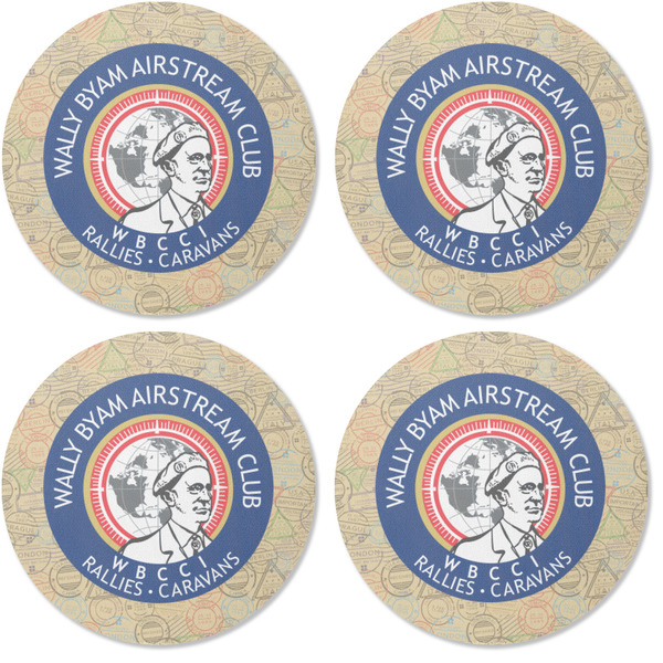 Wally Byam Airstream Club logo Coaster Round Rubber Back - Apvl