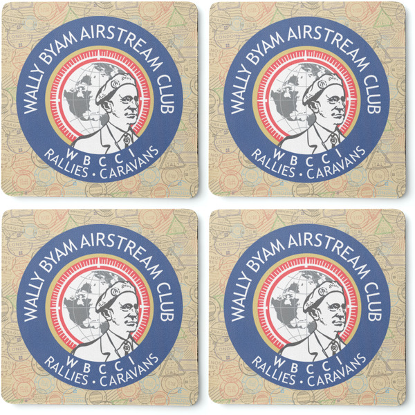 Wally Byam Airstream Club logo Coaster Rubber Back - Apvl