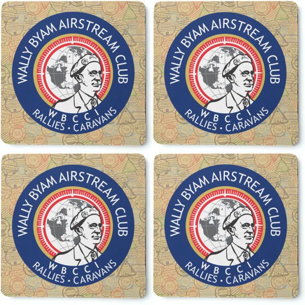 Wally Byam Airstream Club logo Coaster Rubber Back - Apvl