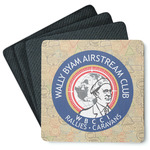 Wally Byam Airstream Club logo Square Rubber Backed Coasters - Set of 4